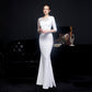 One Sleeve Illusion Gown
