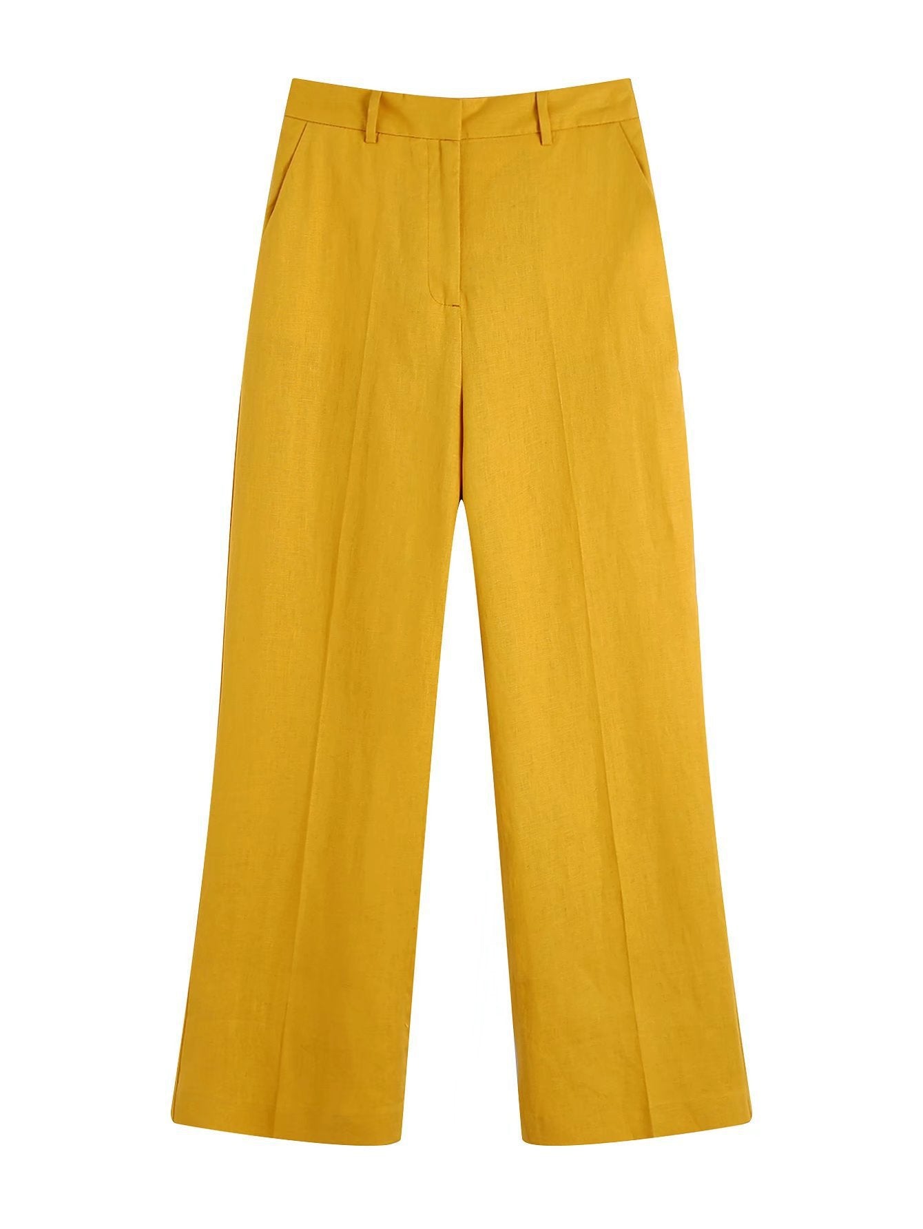 Yellow Straight Leg Linen Pants – The Anchor Hanger