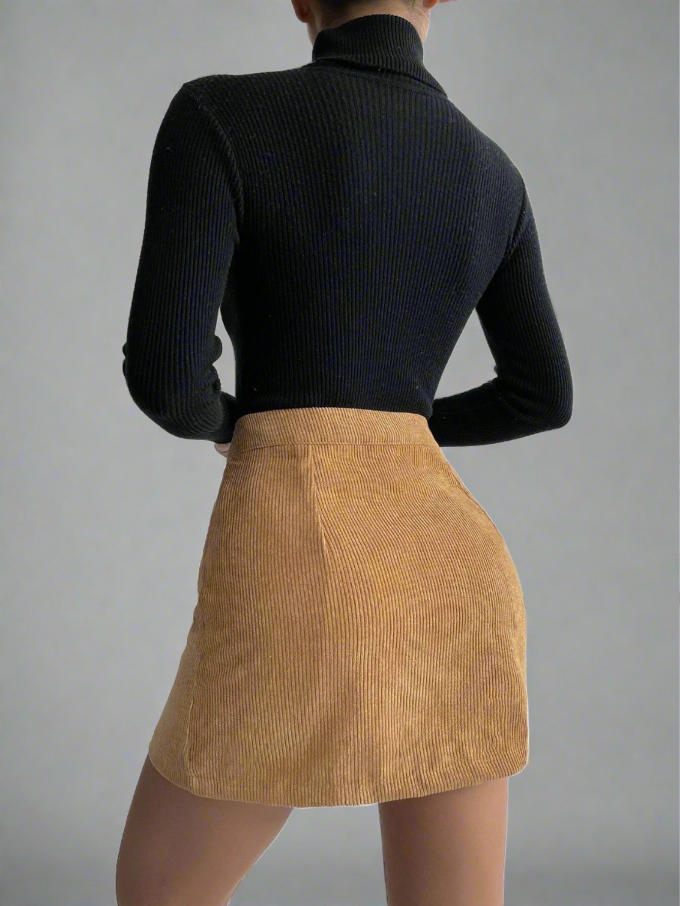 Corduroy Front Pocket Skirt