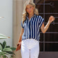 Striped Collared Loose Shirt