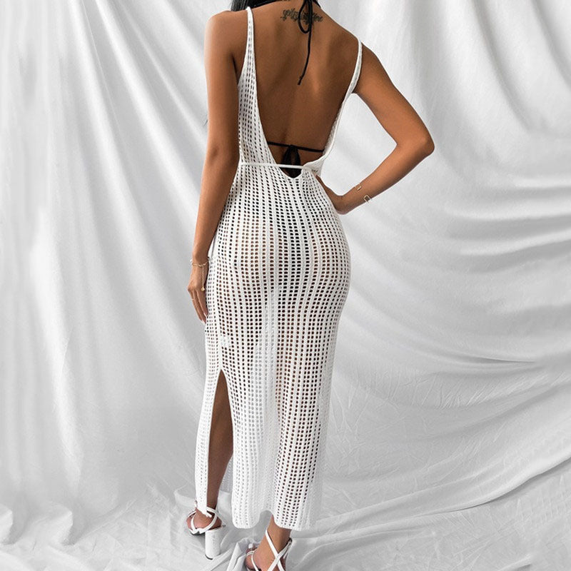 Knitted Backless Beach Cover Up