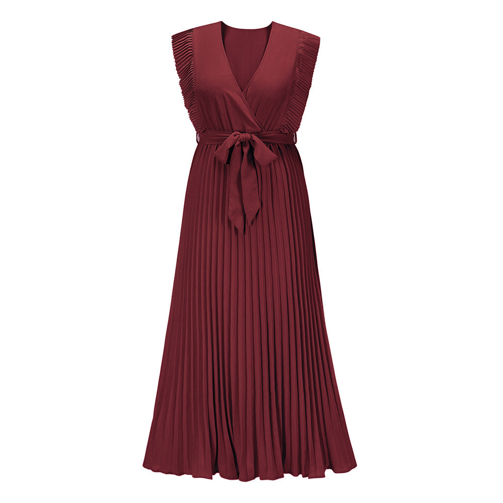 Ruffle Sleeve Pleated Dress – The Anchor Hanger