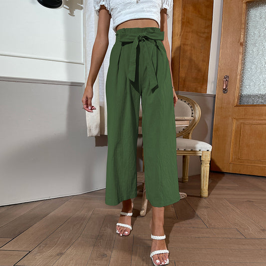 Cropped Belted Pants