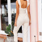 Ruffle Sleeve Belted Jumpsuit
