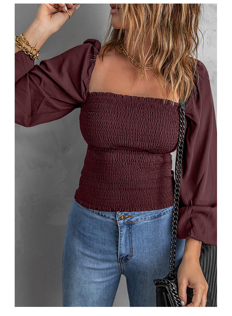 Long Sleeve Square-Neck Top