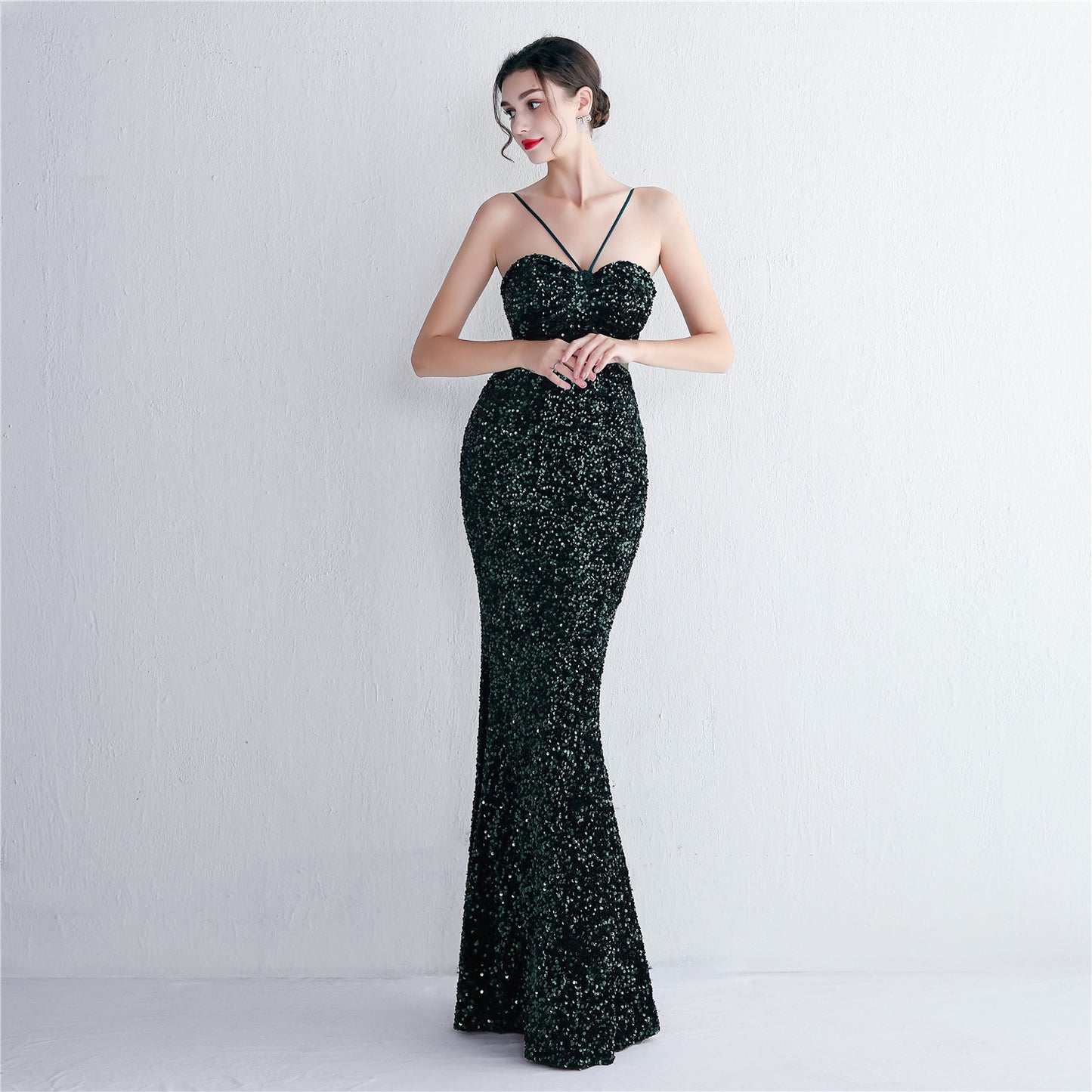 Cutout Sequin Gown