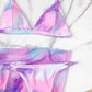 Tie-Dye Explosion Two Piece Bikini with Wrap Skirt