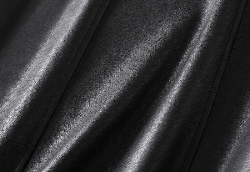 Faux Leather A- line Skirt
