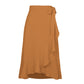 Ruffled Wrap Midi Skirt