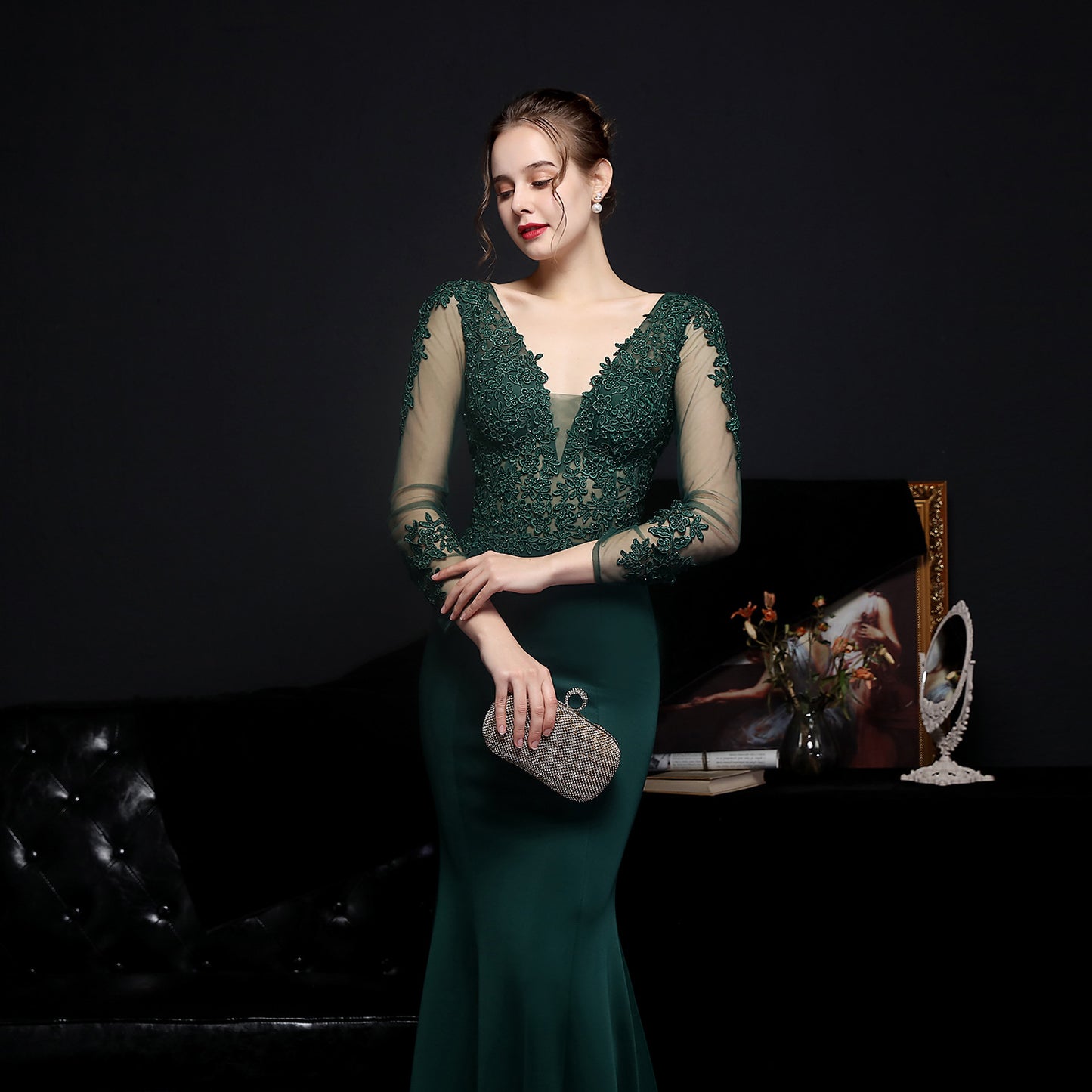 Long Sleeve Lace Granada Gown