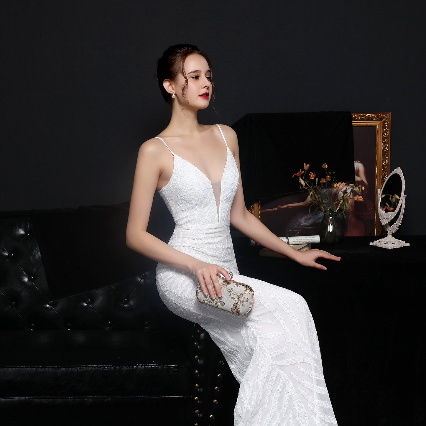 Alexandria Sequin Illusion Gown